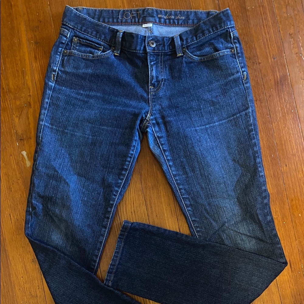 woman’s loft modern slim jeans